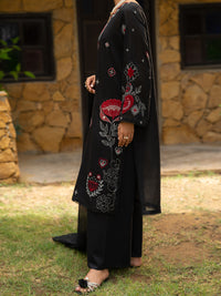Black Cambric Stitched 3Pc - ALP-3PS-2575