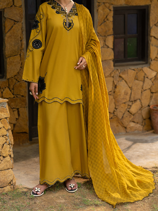 Lime Green Cotton Stitched 3Pc - ALP-3PS-2576