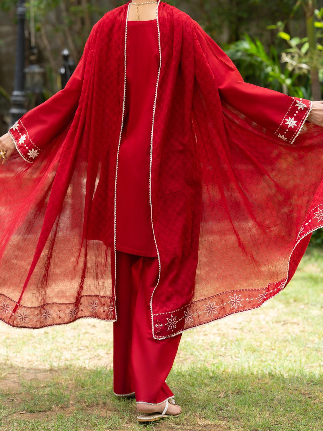 Red Cotton Stitched 3Pc - ALP-3PS-2577