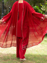 Red Cotton Stitched 3Pc - ALP-3PS-2577