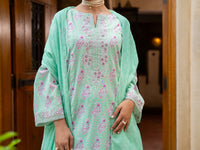 Light Green Lawn Stitched 3Pc- ALP-3PS-2579