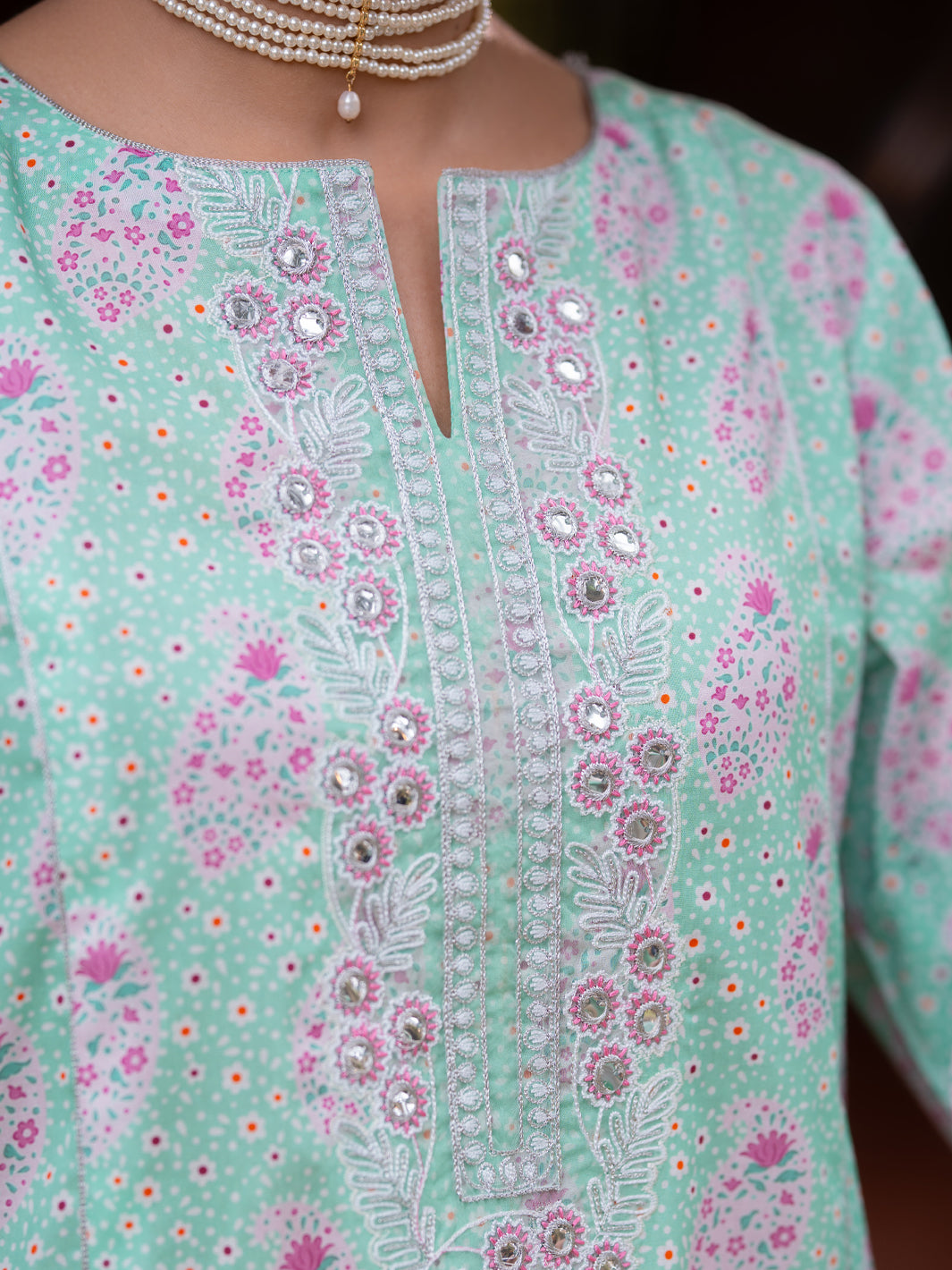 Light Green Lawn Stitched 3Pc- ALP-3PS-2579
