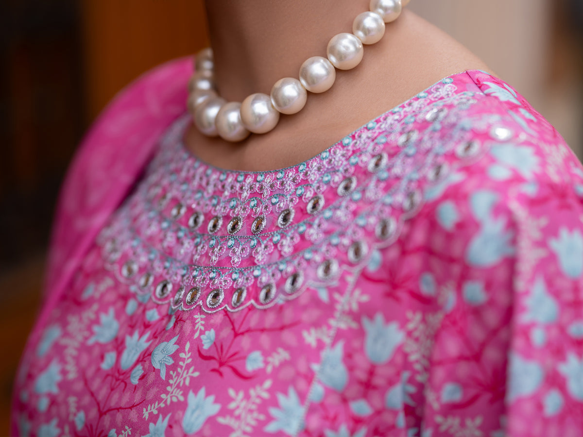 Pink Cambric Stitched 3Pc - ALP-3PS-2580