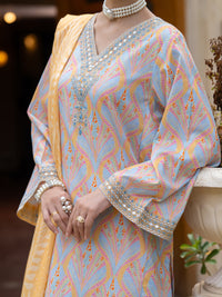 Multicolor Cambric Stitched 3Pc - ALP-3PS-2581
