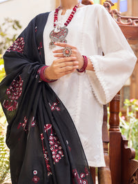 White Cambric 3Pc Stitched - ALP-3PS-2588