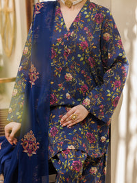 Blue Lawn Stitched 3PC - ALP-3PS-2595