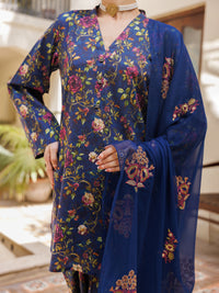 Blue Lawn Stitched 3PC - ALP-3PS-2595