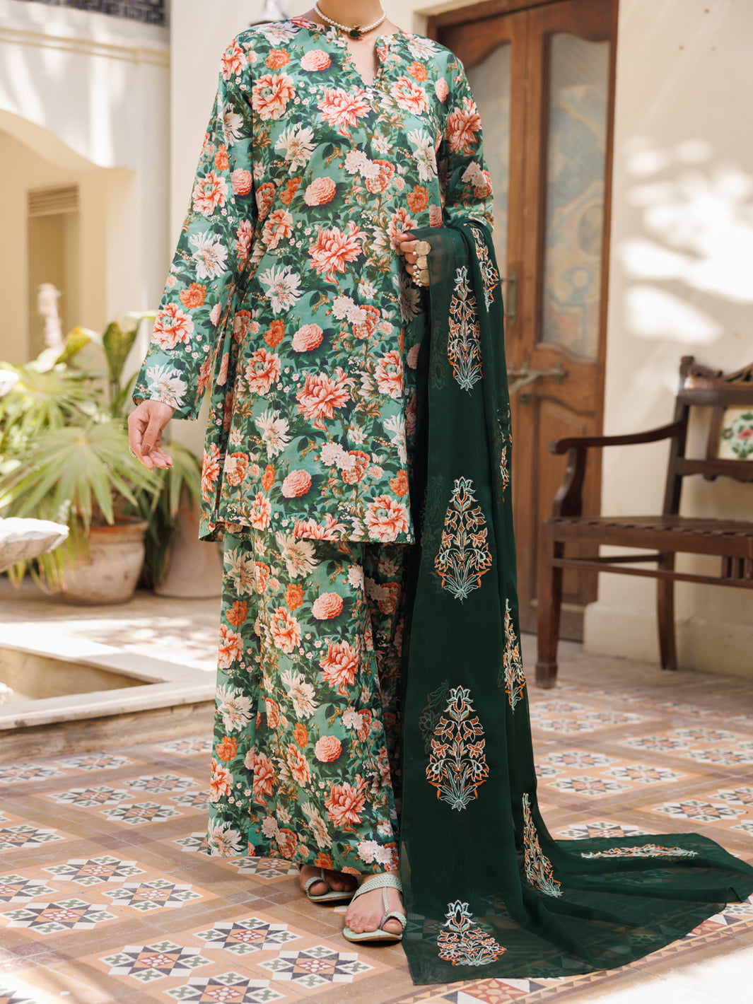 Green Lawn Stitched 3Pc - ALP-3PS-2596