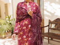 Maroon Lawn Stitched 3Pc - ALP-3PS-2597