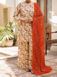 Beige Lawn Stitched 3Pc - ALP-3PS-2598