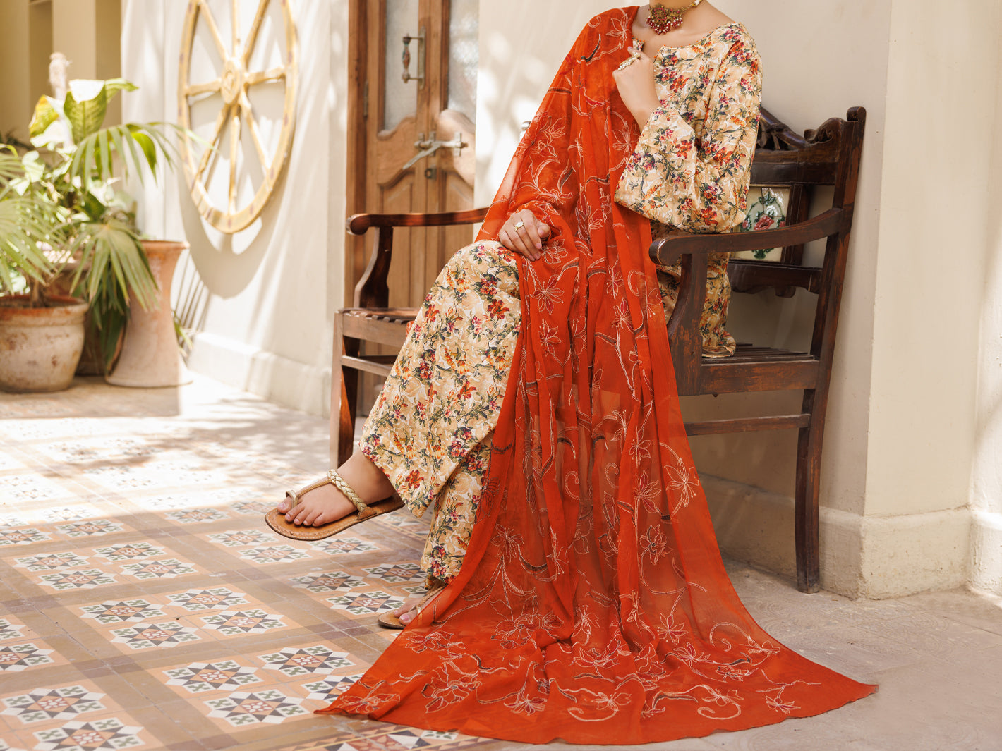 Beige Lawn Stitched 3Pc - ALP-3PS-2598