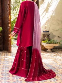 Maroon Cotton Stitched 3Pc - ALP-3PS-2599
