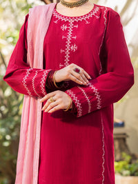Maroon Cotton Stitched 3Pc - ALP-3PS-2599