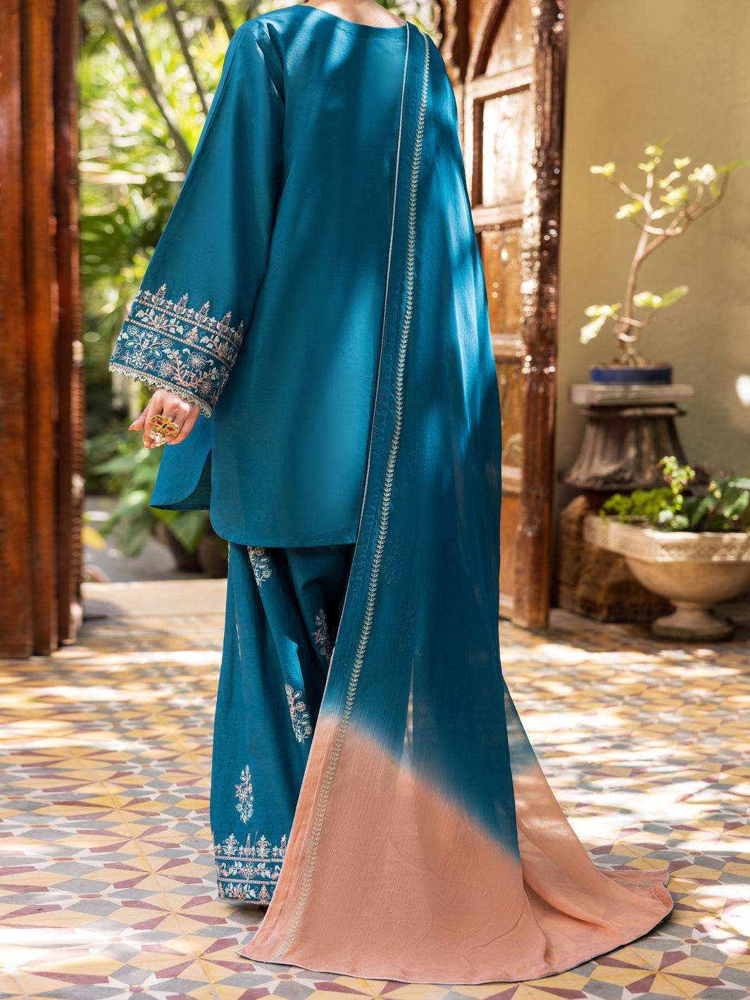 Turquoise Stitched 3Pc - ALP-3PS-2602