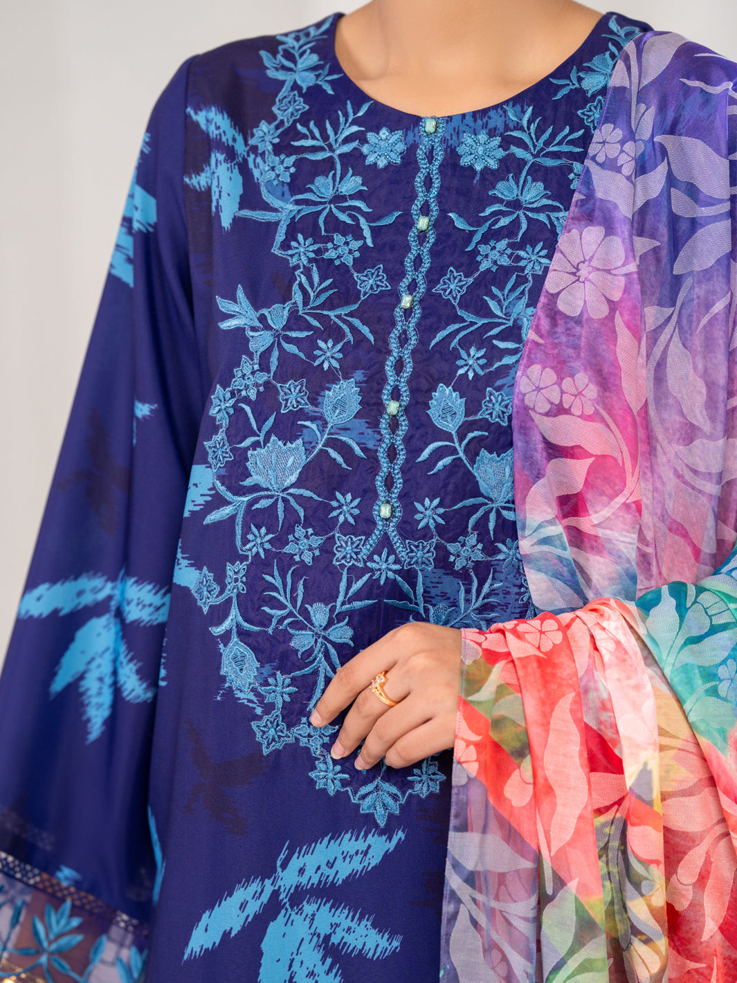Purple Poly Lawn Stitched 3 Piece - ALP-3PS-2604