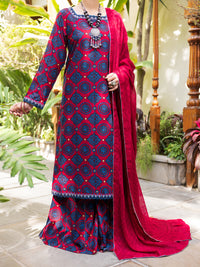 Maroon Cotton Stitched 3PC - ALP-3PS-2609
