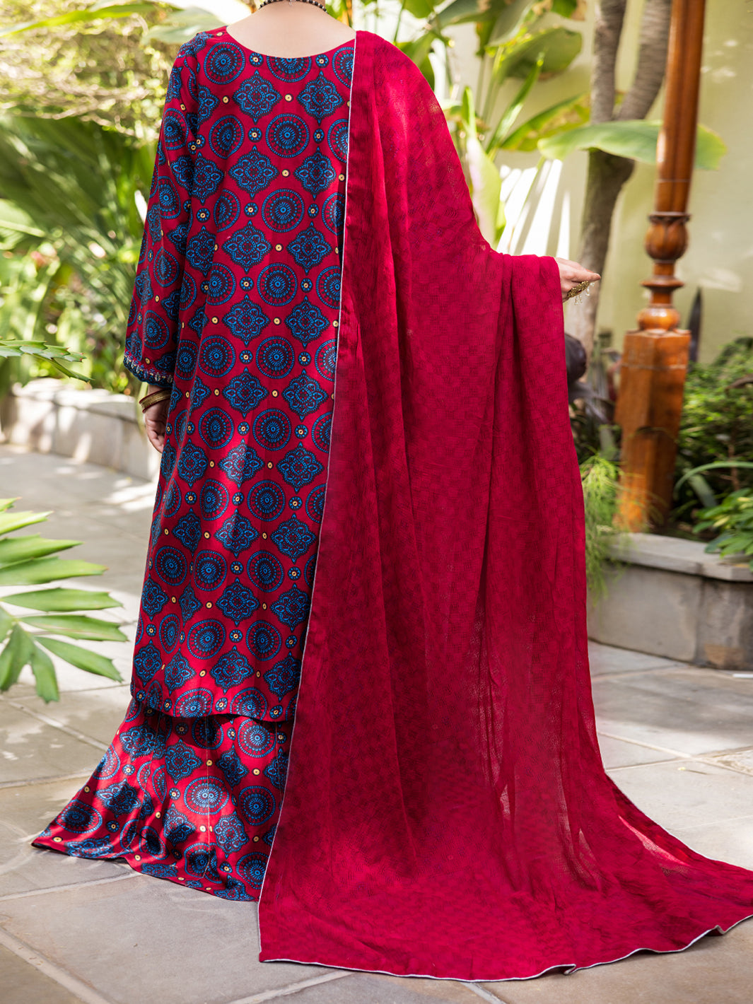 Maroon Cotton Stitched 3PC - ALP-3PS-2609