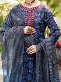 Dark Blue Lawn Stitched 3PC - ALP-3PS-2610