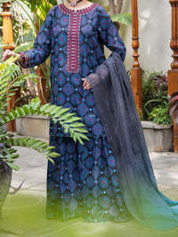 Dark Blue Lawn Stitched 3PC - ALP-3PS-2610