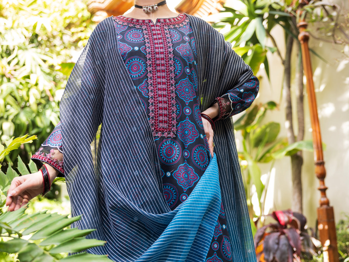 Dark Blue Lawn Stitched 3PC - ALP-3PS-2610