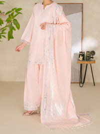 Pink Lurex Cotton Stitched 3Pc - ALP-3PS-2615