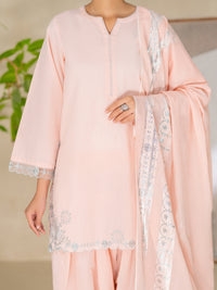 Pink Lurex Cotton Stitched 3Pc - ALP-3PS-2615