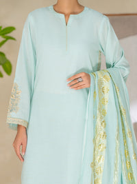 Sky Blue Yarn Dyed Lurex Stitched 3 Piece - ALP-3PS-2617