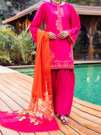 Pink Cotton Stitched 3PC - ALP-3PS-2625