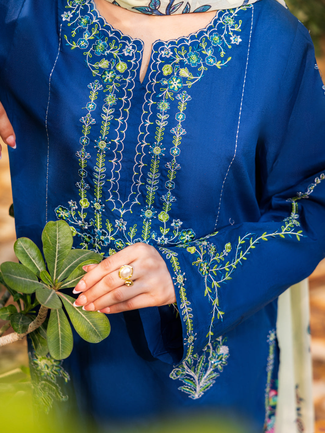 Blue Cotton Stitched 3PC - ALP-3PS-2627