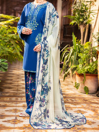 Blue Cotton Stitched 3PC - ALP-3PS-2627