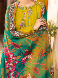 Green Cotton Stitched 3PC - ALP-3PS-2628