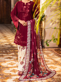 Maroon Cotton Stitched 3 Piece - ALP-3PS-2629