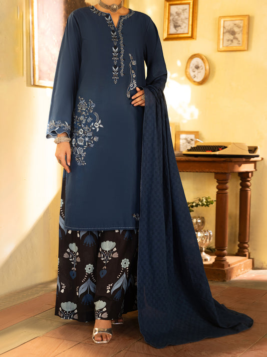 Blue Cotton Stitched 3 Piece - ALP-3PS-2635