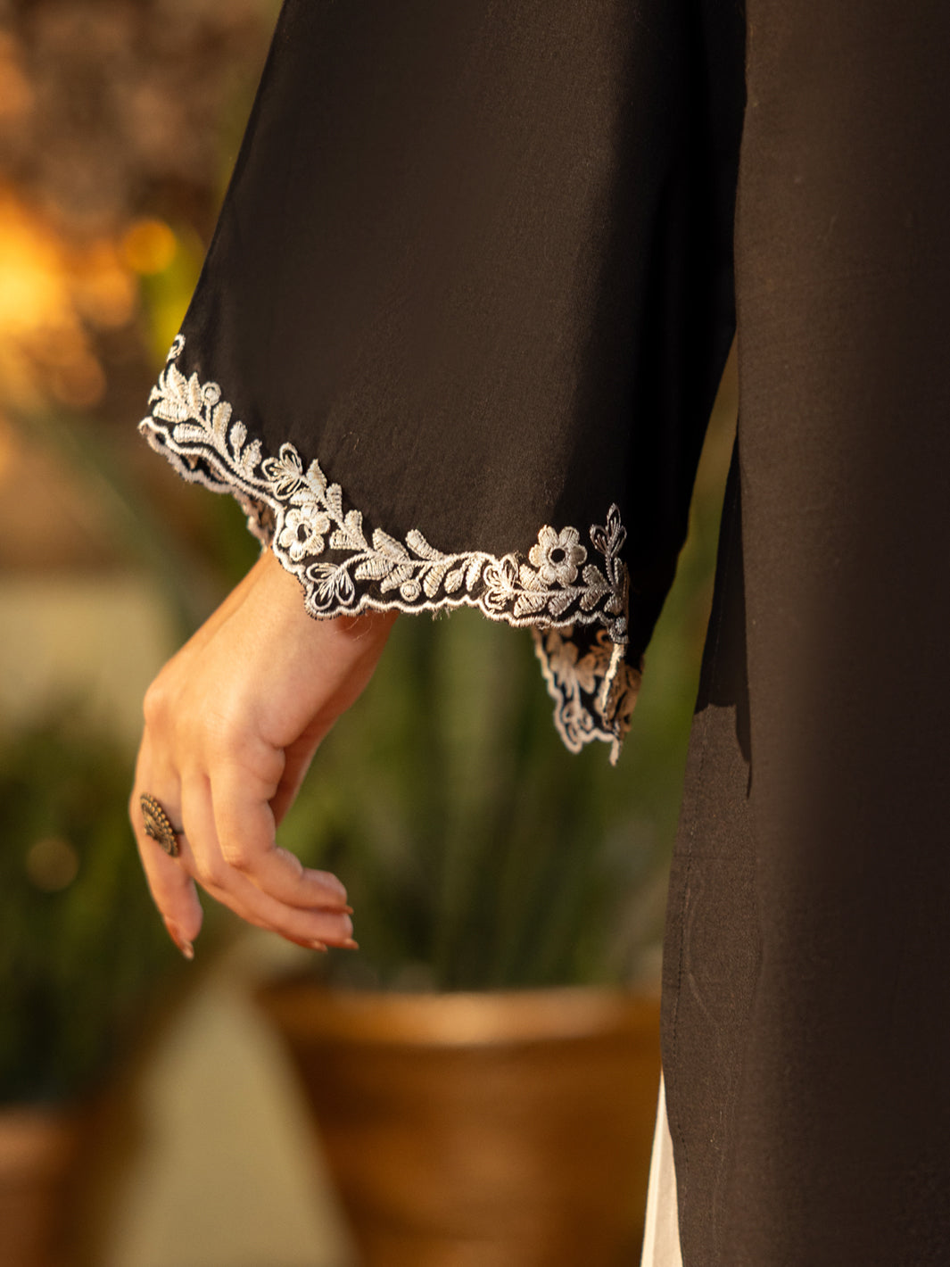 Black & White Cotton Stitched 3 Piece - ALP-3PS-2636
