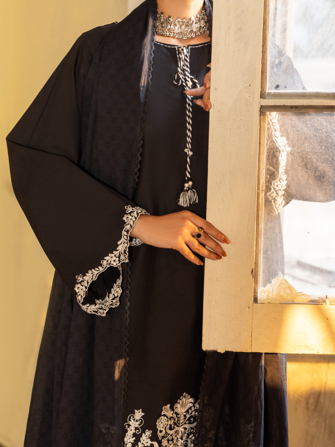 Black & White Cotton Stitched 3 Piece - ALP-3PS-2636