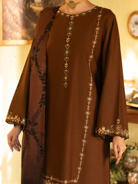 Brown Cotton Stitched 3 Piece - ALP-3PS-2637