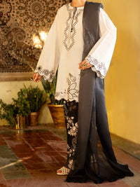 Black & White Cotton Stitched 3 Piece - ALP-3PS-2638