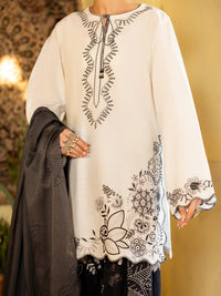 Black & White Cotton Stitched 3 Piece - ALP-3PS-2638