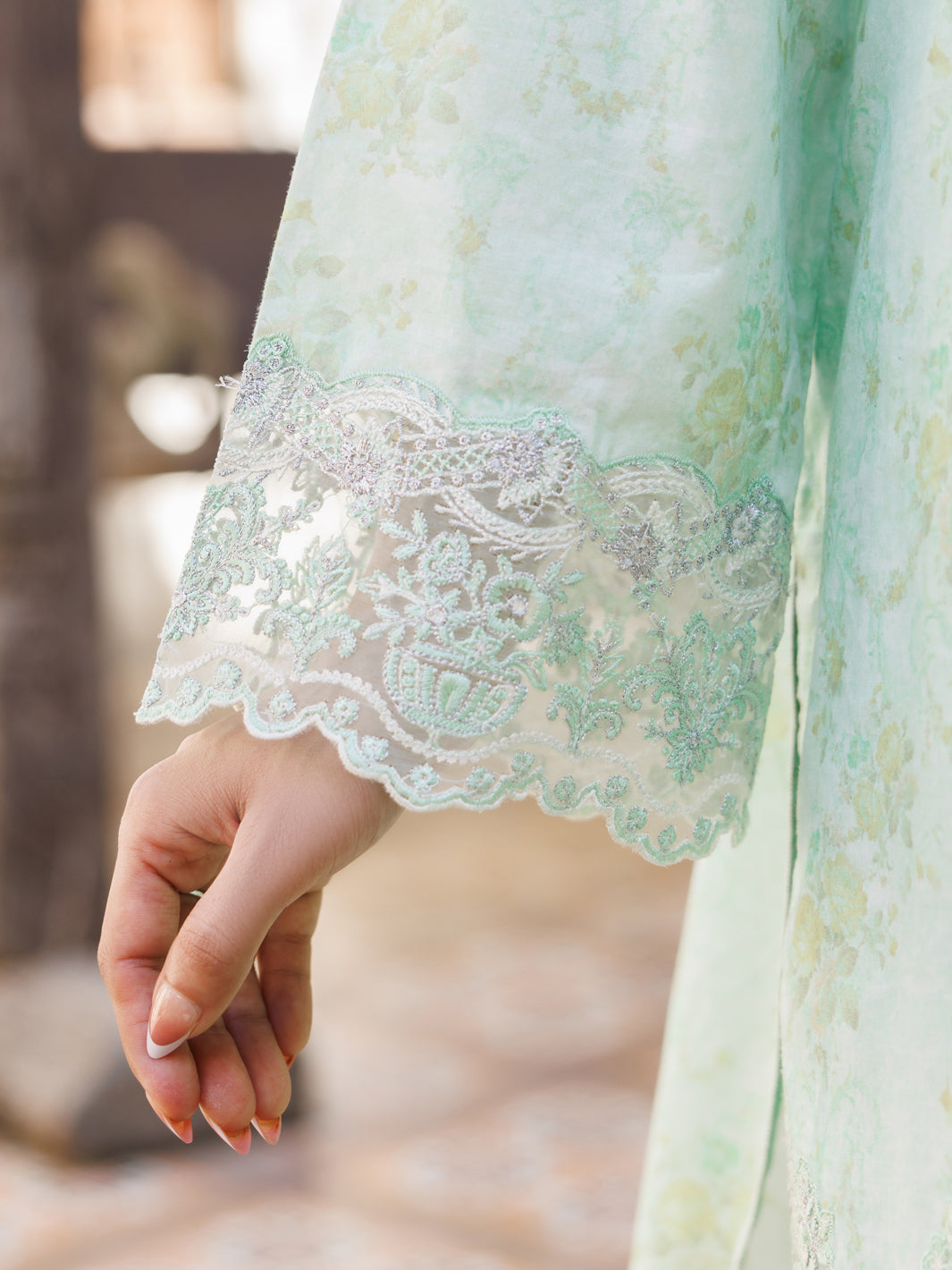 Light Green Stitched 3 Piece - ALP-3PS-2639