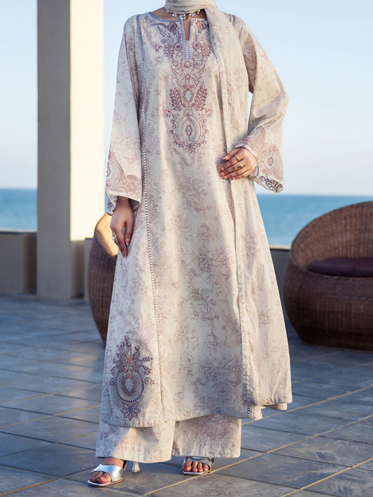 Grey Cotton Stitched 3PC - ALP-3PS-2640