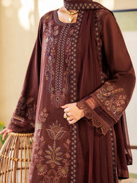 Brown Lawn Stitched 3Pc - ALP-3PS-2643