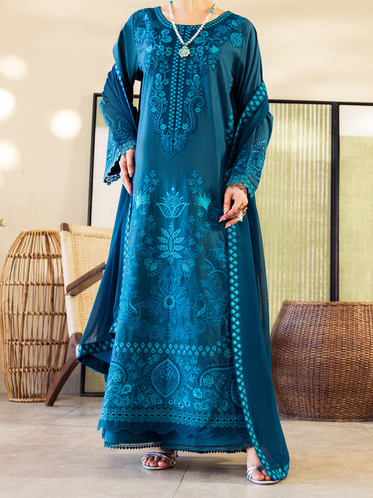 Turquoise Lawn Stitched 3Pc- ALP-3PS-2646