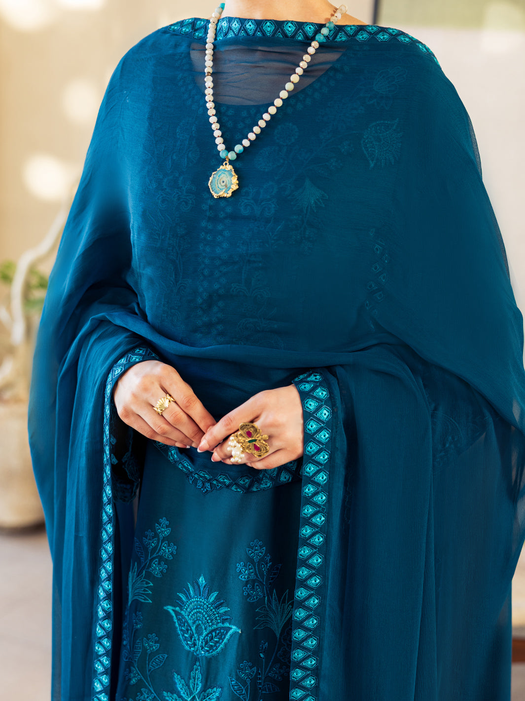 Turquoise Lawn Stitched 3Pc - ALP-3PS-2646