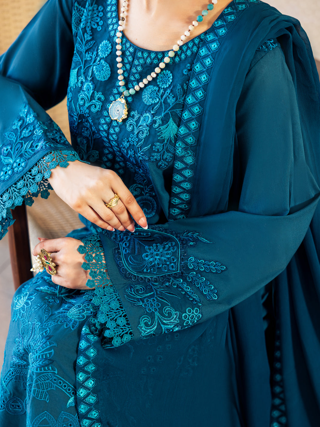 Turquoise Lawn Stitched 3Pc - ALP-3PS-2646
