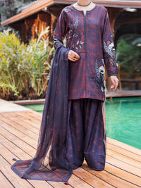 Brown Silk Lawn 3Pc Stitched - ALP-SS-3PS-2652
