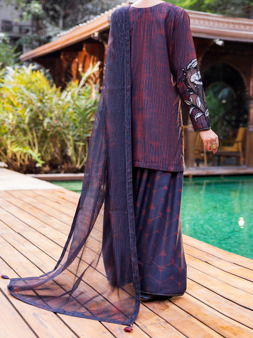 Brown Silk Lawn 3Pc Stitched - ALP-SS-3PS-2652