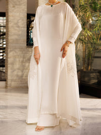 Off White Silk 3Pc Stitched - ALP-3PS-2662