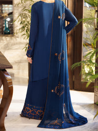 Blue Sheesha Silk 3Pc Stitched - ALP-3PS-2667