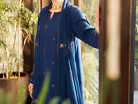 Blue Sheesha Silk 3Pc Stitched - ALP-3PS-2667