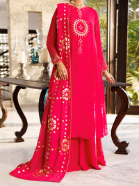 Fuchsia Viscose Sheesha Silk 3Pc Stitched - ALP-3PS-2668